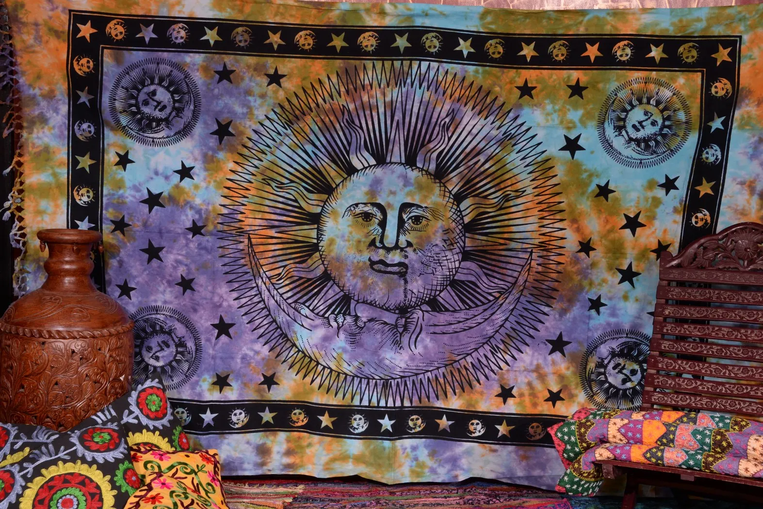 Psychedelic Sun Moon Tapestry Bohemian Wall Tapestry Indian Wall Hanging Home Decor Buy Moon And Stars Wall Decoration Hanging Sun Face Wall Decoration Ethnic Indian Wall Decor Product On Alibaba Com
