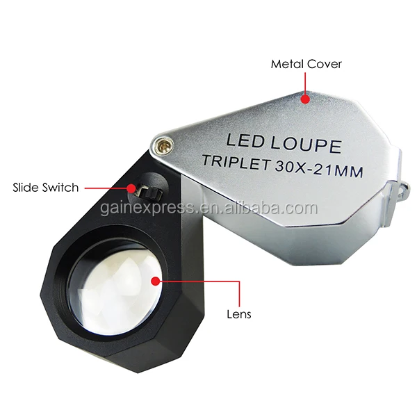 30x Magnifying 21mm Triplet Optical Glass Led Light Jeweler Loupe Gem Gemstone Identifier Tool Buy 21mm Triplet Optical Glass Jewelers Eye Loupe Magnifying Glass Jewel Loupe With Led Light Product On Alibaba Com