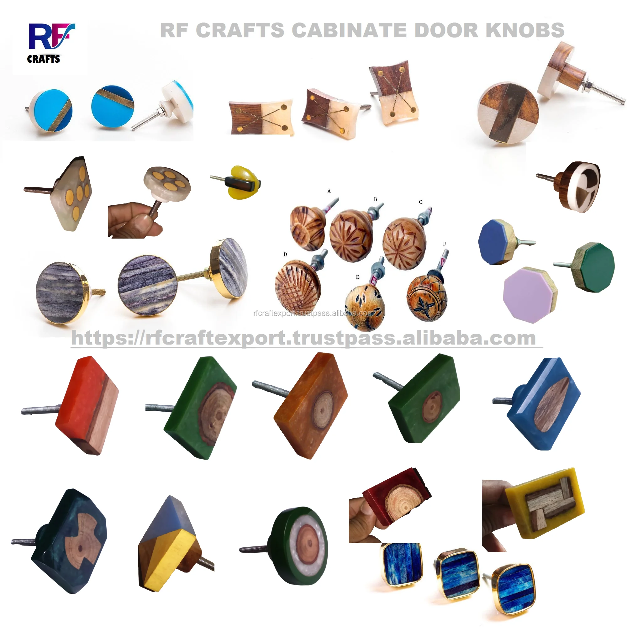 Handmade Premium Quality Resin & Wood Knob Dresser Pulls Door