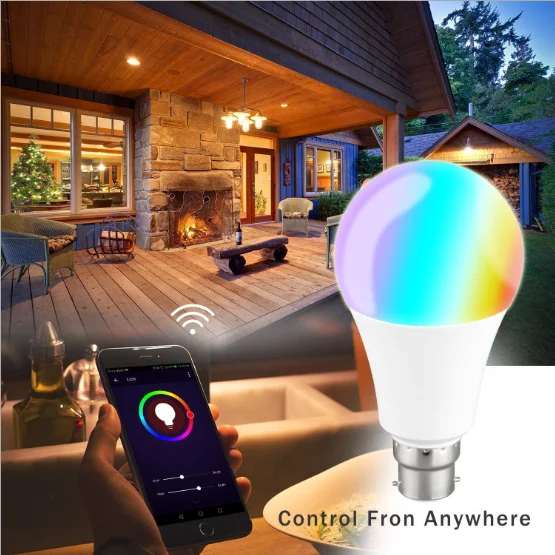 Rgb Bombilla wifi Alexa Voice Controlled A60 Wireless Energy Saving Dimming Google Home Assistant Wifi Led Bulb Light Smart Bulb