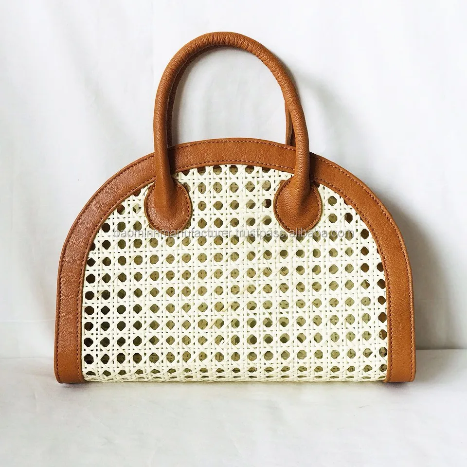 Light Brown Genuine Cow Leather Rattan Cane bing Bag Buy Light