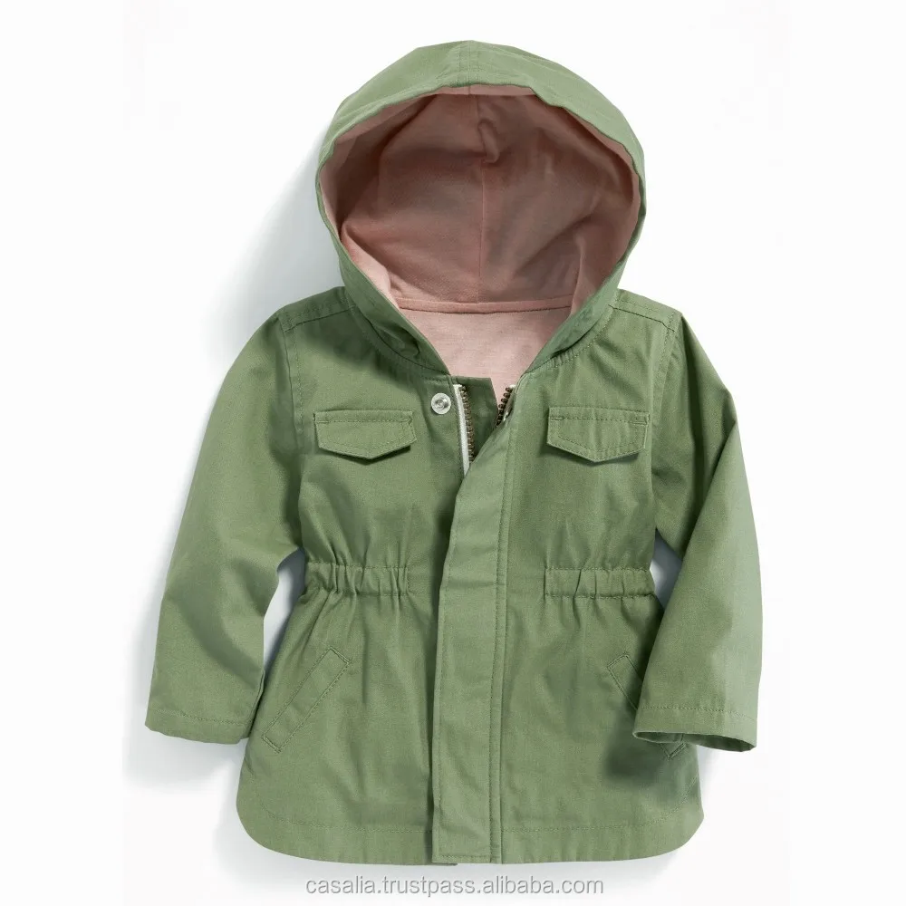 100% Cotton Hooded Canvas Jacket For Baby Girl - Buy Baby Jacket,Baby