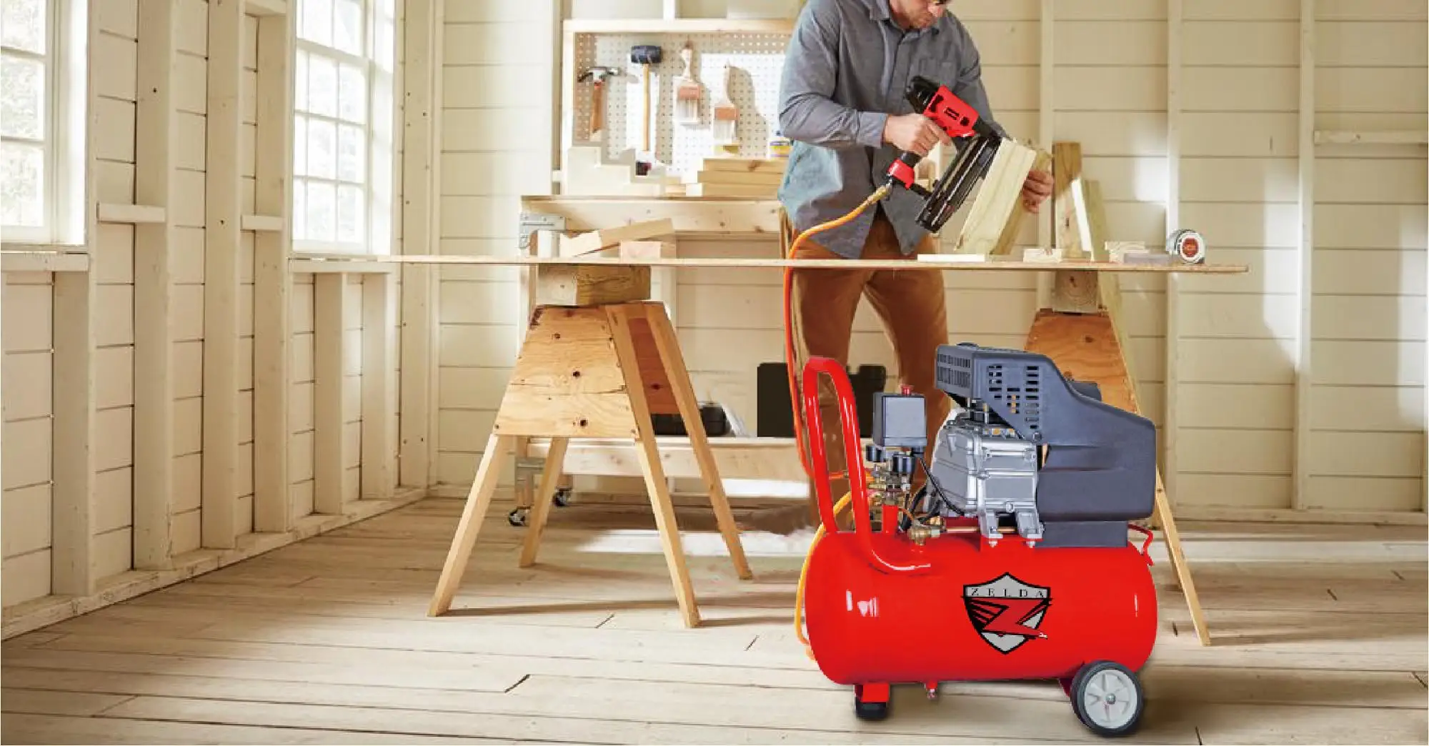 Factory cheap price portable oil free silent air compressor ZD6002-50L for sale