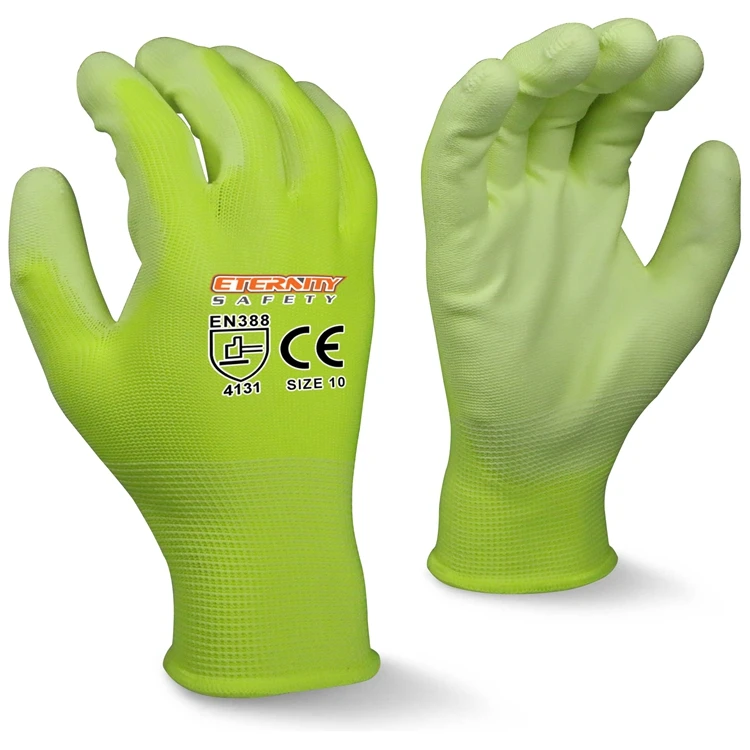 
Beautiful Black pu nylon safety working gloves <span style=