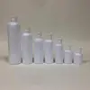 50ml~500ml white PETG skin care round plastic lift cap bottle for shampoo