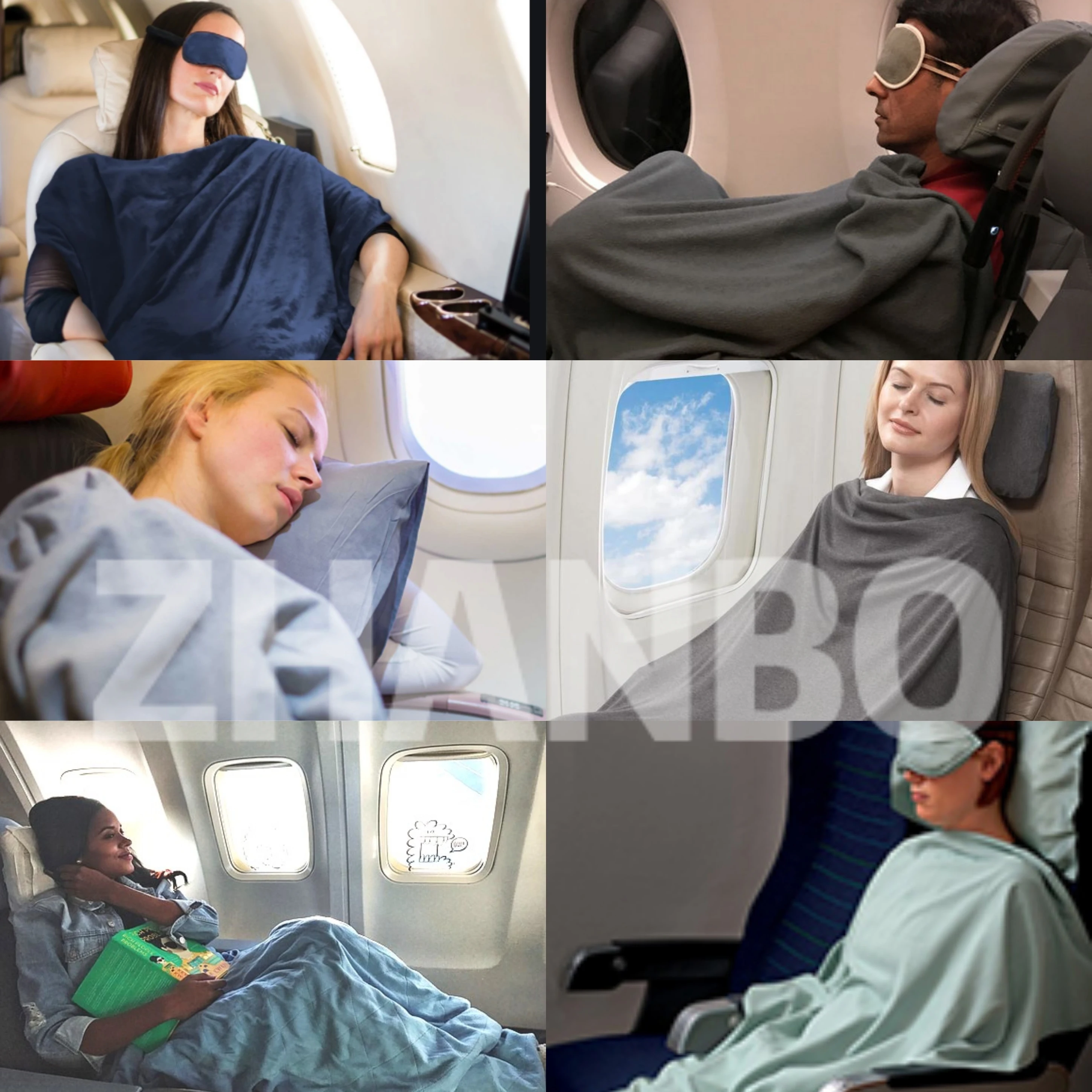 100 Polyester Airplane Blanket Polar Fleece Airline Blanket Custom