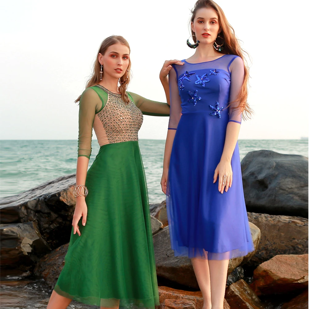 Best Price For Wholesale Elegant Glamorous Lace Knee Length Wedding Women Beach Long Dress