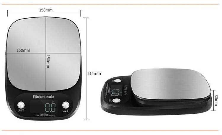 High Quality Household Food Weighing Digital Electronic Kitchen Scale White Blue Division OEM