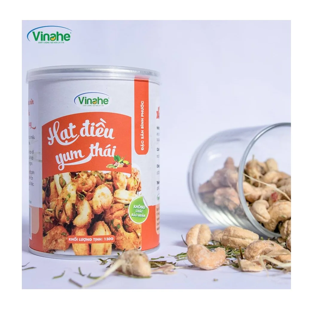 
Premium famous brand for Processed Flavoured Good smell, spicy Thai Yum cashew nuts in Vietnam 