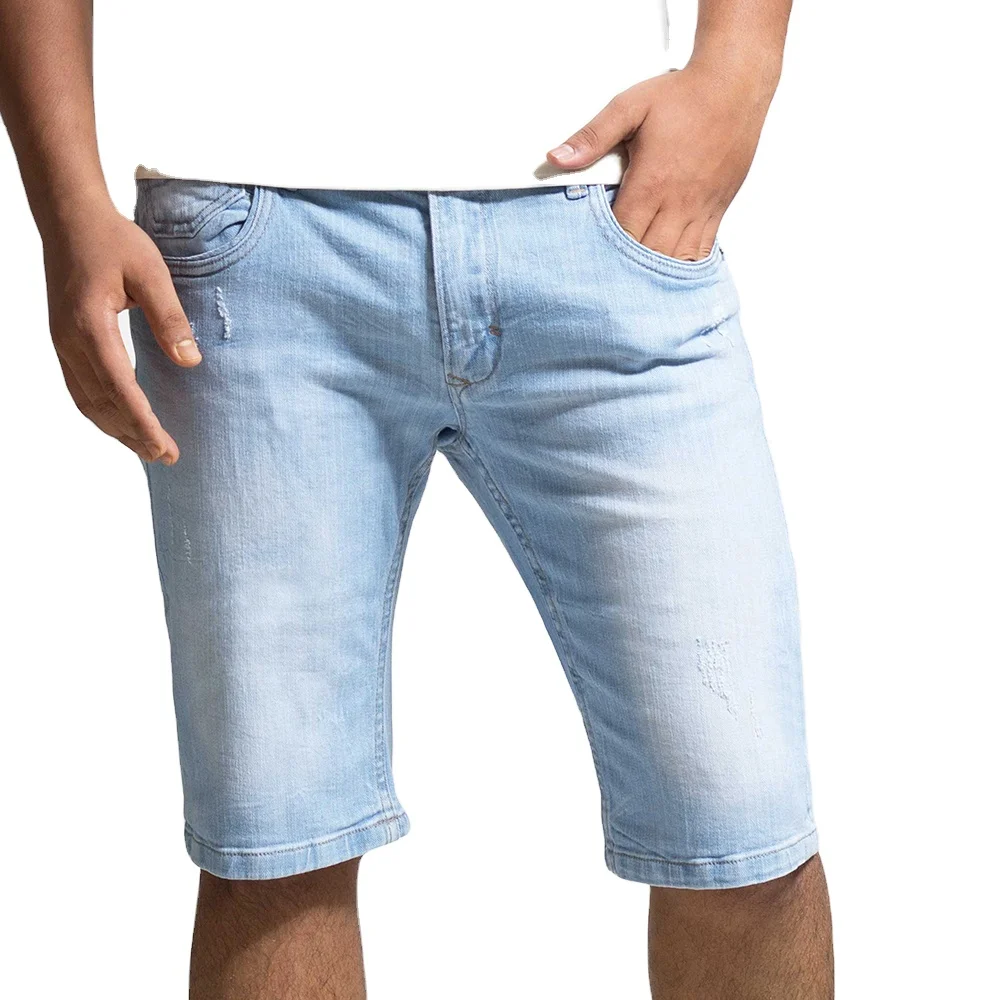 mens fitted jean shorts