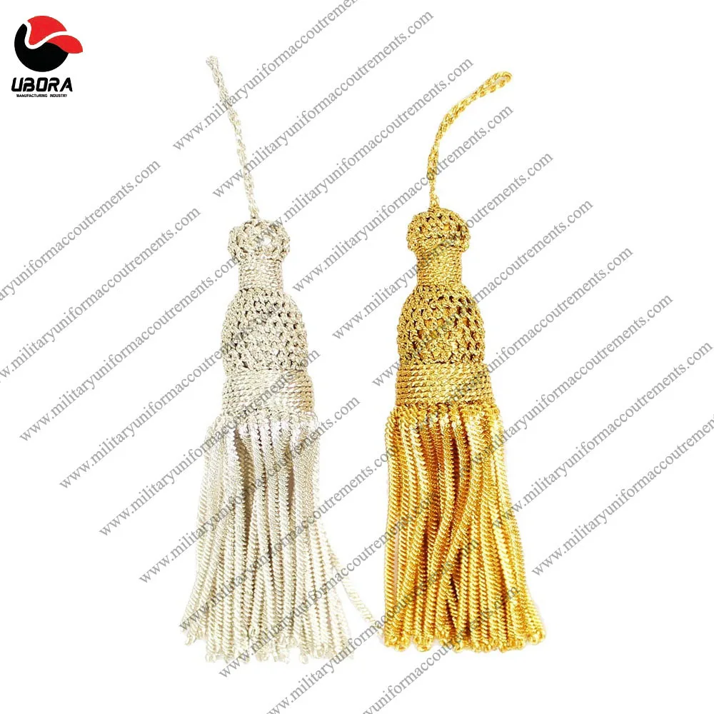 Antique Spanish Metallic Tassels,Two Pairs Or Four Exquisite Antique Andalusian Silver Bullion