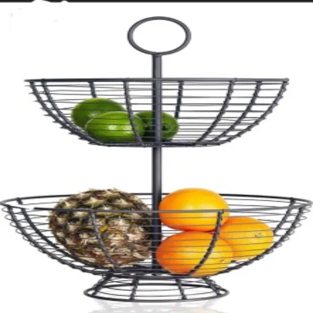 nero da cucina per piano di lavoro Cestino per frutta in filo metallico per cucina/soggiorno 22,7 x 15,75 x 8,75 cm articoli per la casa frutta e verdura per pane Yesland spuntini 