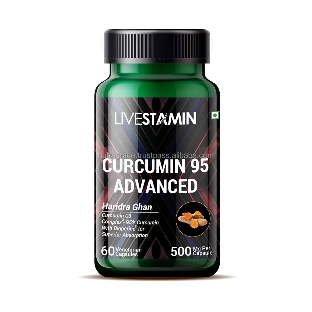 Turmeric Curcumin Capsules Curcuma Longa 95% Extract With Bioperine ...