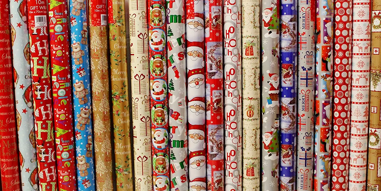 High Quality Christmas Wrapping Paper Rolls Gift Wraps With Different