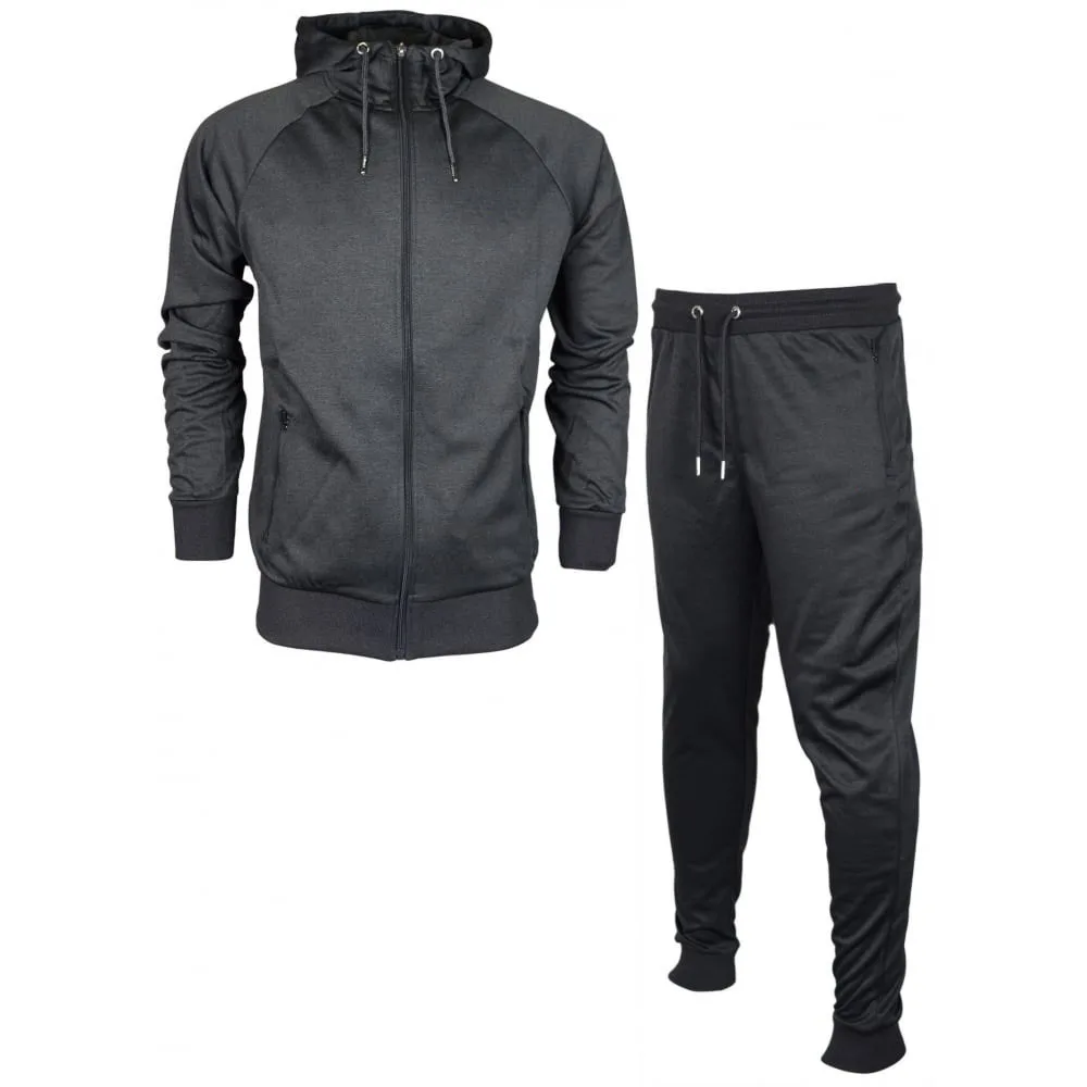 Quick Dry Slim Fit Men Track Suits Zipper Up With Hoodies Running Sets ...