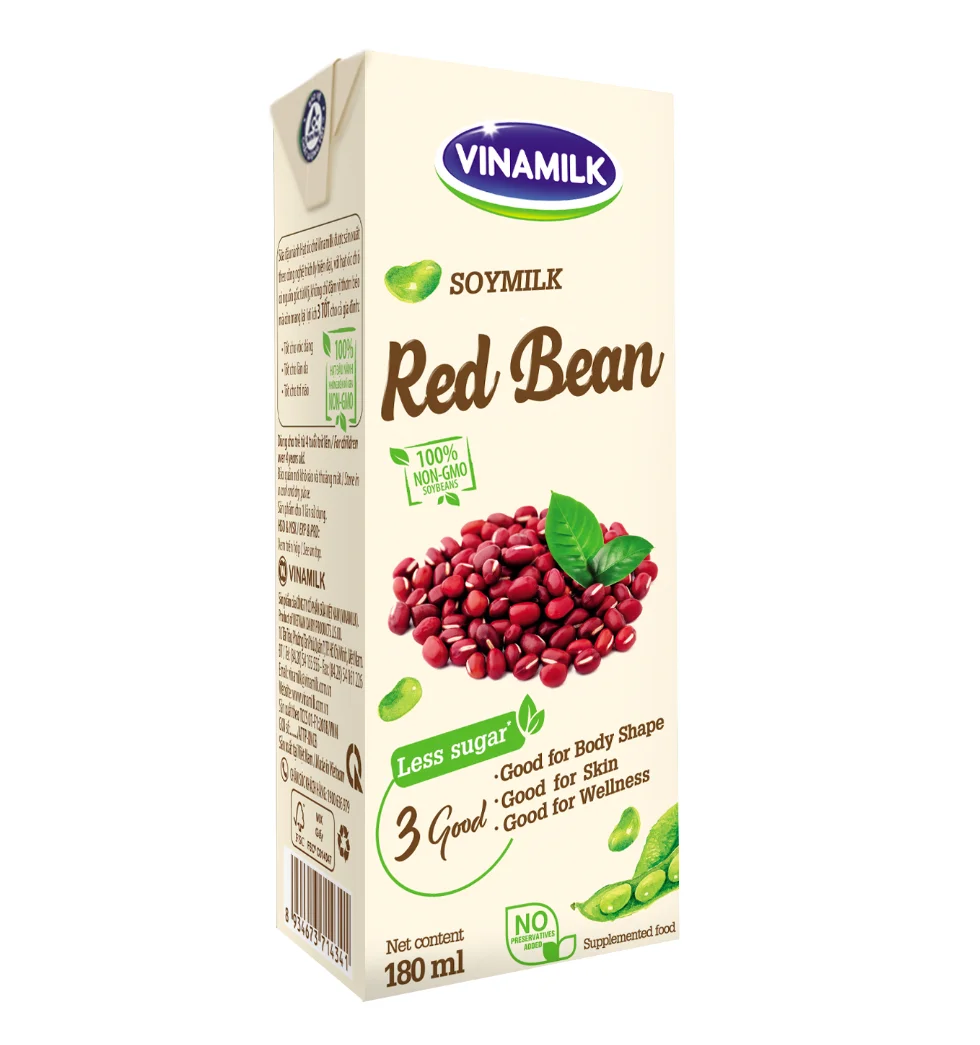 
Soy Milk - Vinamilk - Red Bean Flavor - Box 180ml 