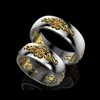 Fine Jewelry 14 Kt Hallmark Real Solid White & Yellow Gold His & Her Couple Bands 2 Pc Rings