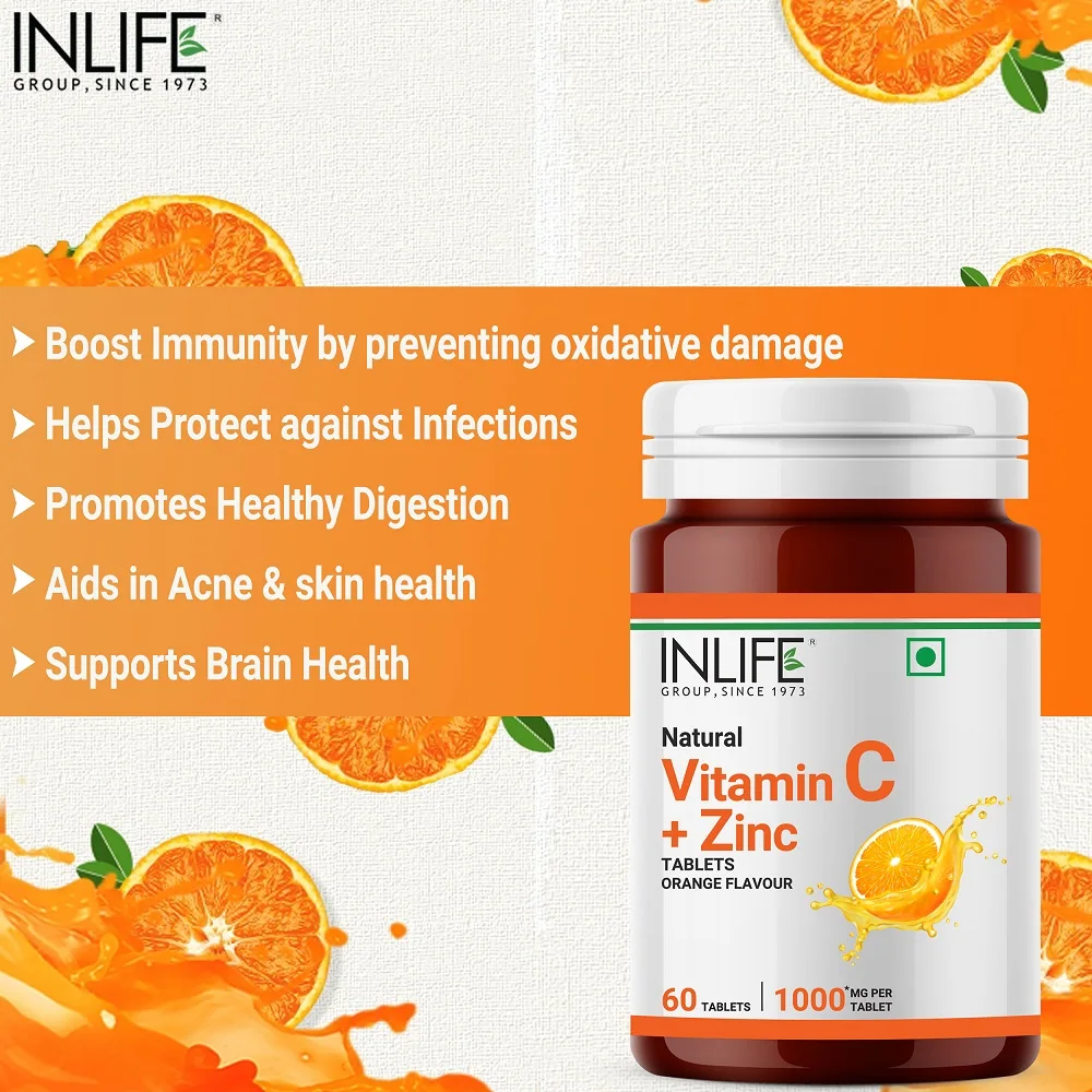 Inlife Vitamin C 1000mg With Zinc 10mg Tablet Immunity Booster Supplement For Men Women 60 Tablets Buy Vitamin C Tablet Vitamin C 1000 Vitamin C Supplement Product On Alibaba Com
