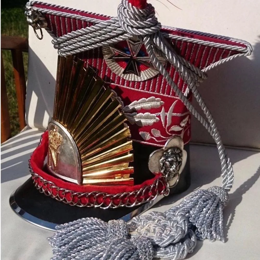 American Civil War Hat M1872 Shako Crossed Cannons Badge Red Vintage ...