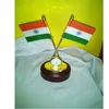Brass Small Car Dashboard Clock Cross Flag Stand