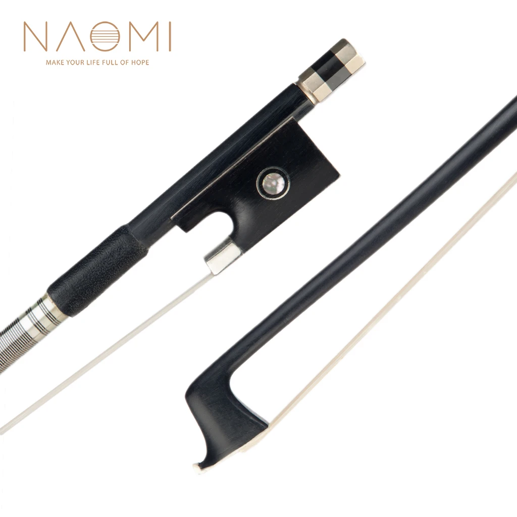 Naomi Black Carbon Fiber Violin Bow Full Size 4/4 Lightweight Fiddle
