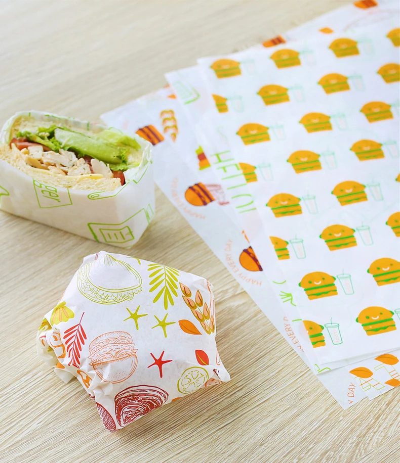 Custom Logo Hygienic Paper Oil-proof Burger Sandwich Food Grade ...