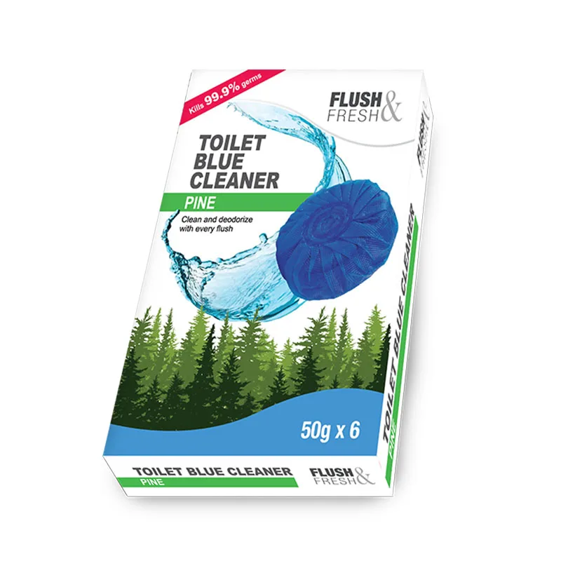 High Quality Disposable Fragrance Toilet Blue 6x50g Pine Toilet Block