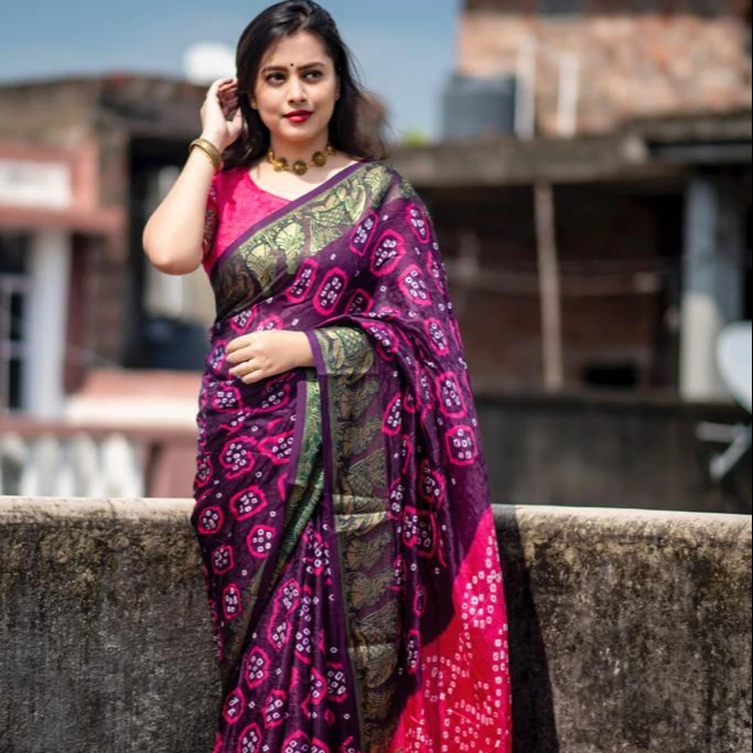 bandhani wedding saree