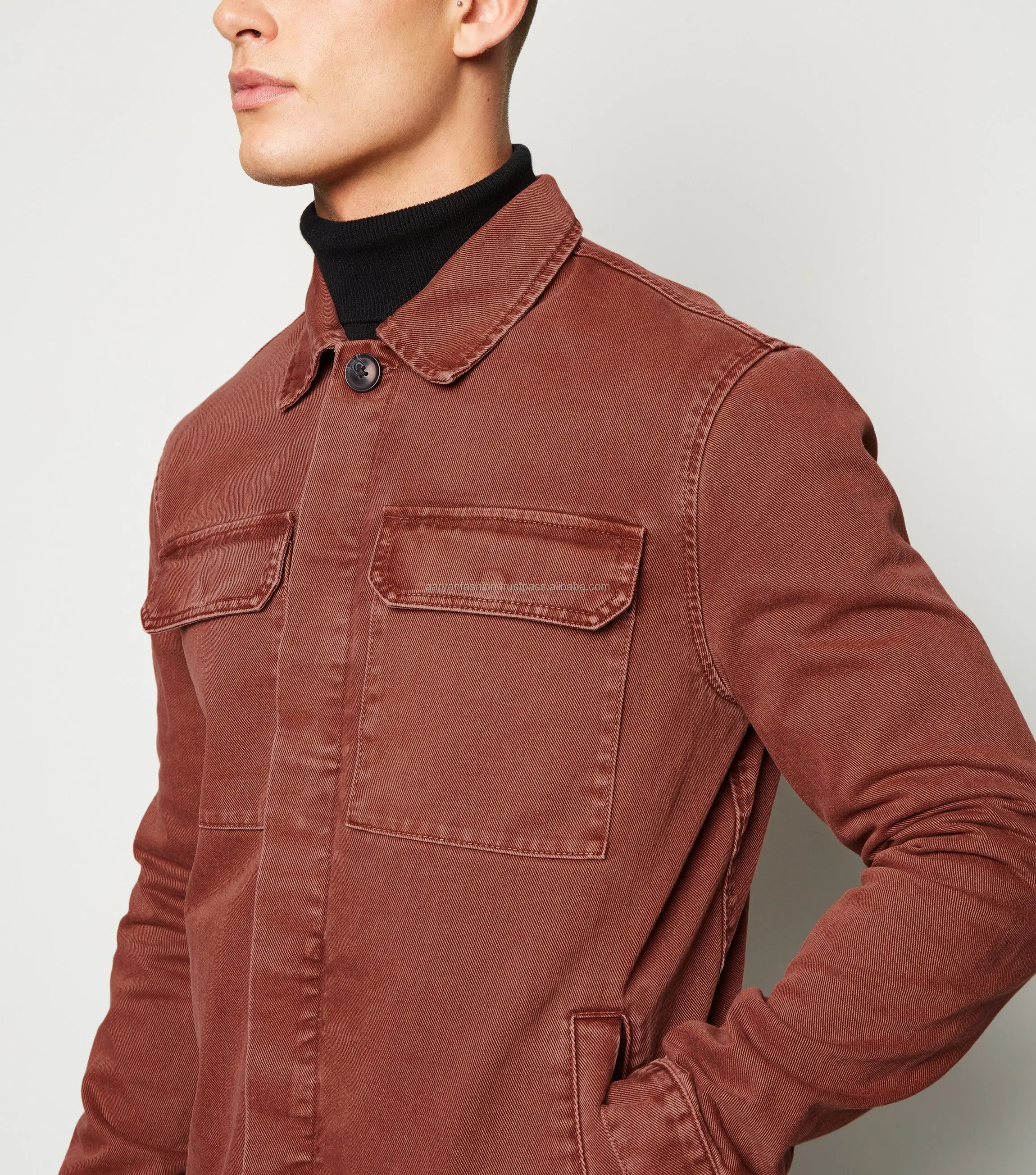 burgundy denim jacket