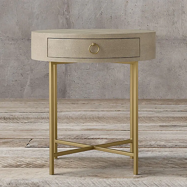 Round Shagreen Nordic Nightstand Solid Wood Stainless Steel Hot Sale Best Quality Nighstand Buy Round Shagreen Nordic Nightstand Modern Nordic Style Bedside Table Fashional Design Square Nighstand For Bedroom Hotel Using Product On