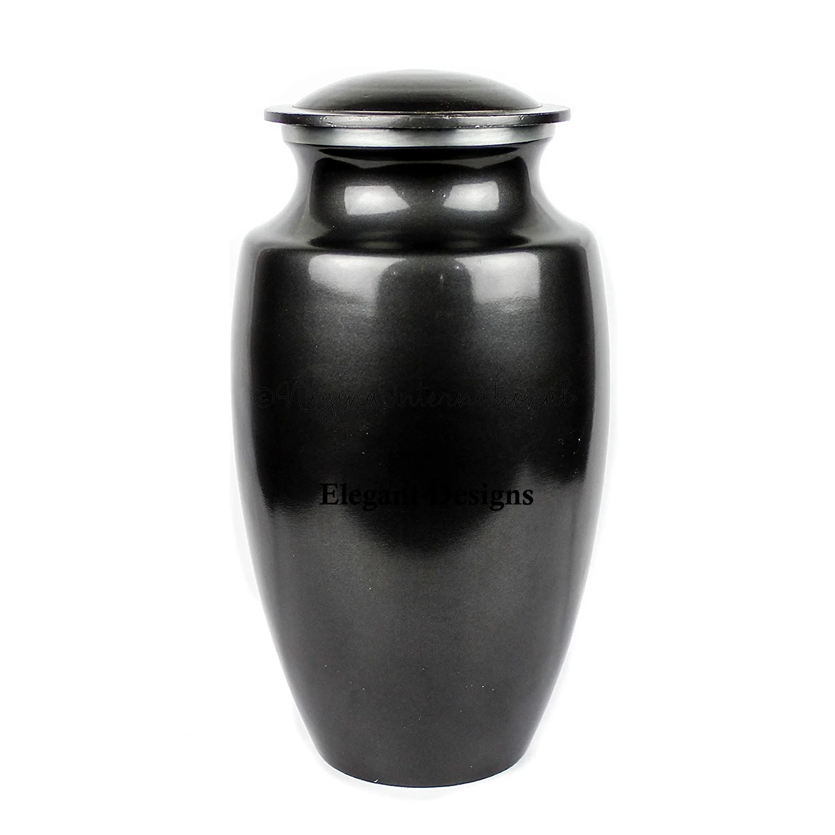 Black Unique Color Metal Cremation Urn Eco Friendly Vintage Handcrafted ...