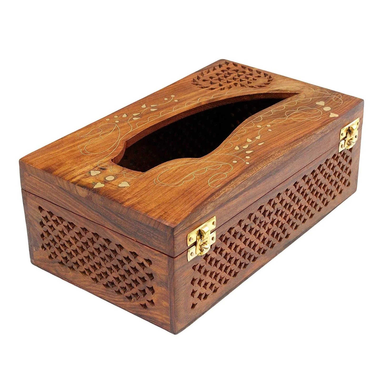 Acacia Mango Wooden Solid Tissue Holder Tableware Paper Holder For