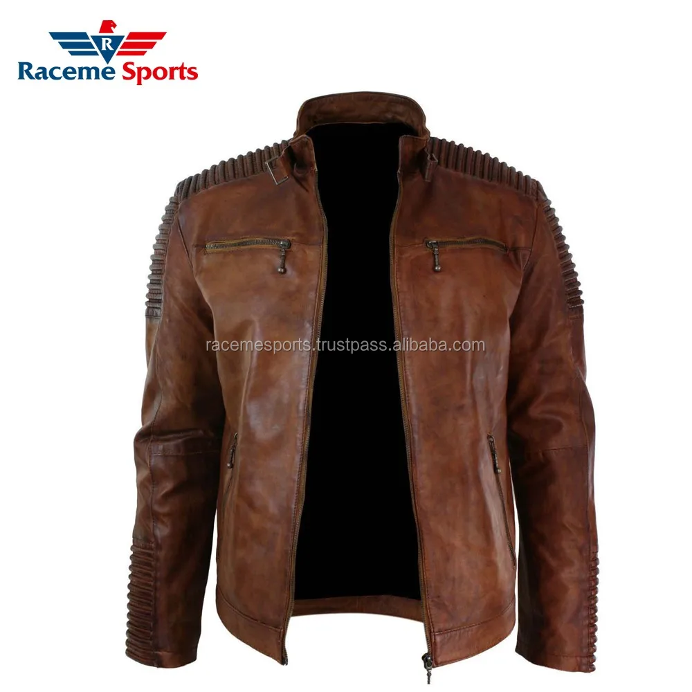 Most Popular Quality Custom Men Leather Jacket Pakistan Made Top
