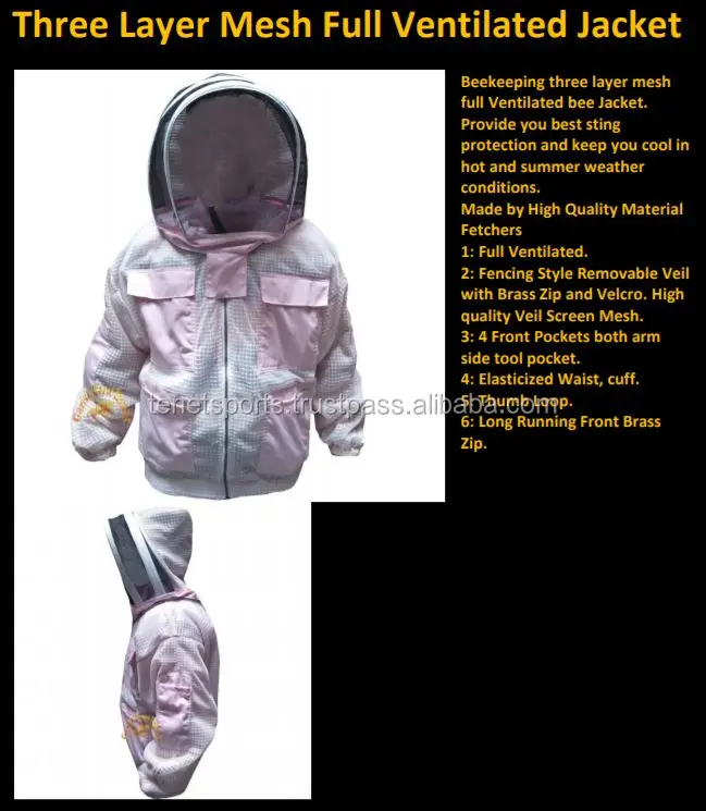 L XL Beekeeping Ultra Ventilated Three Layer Bee Suit Quality BRASS ZIPPER 