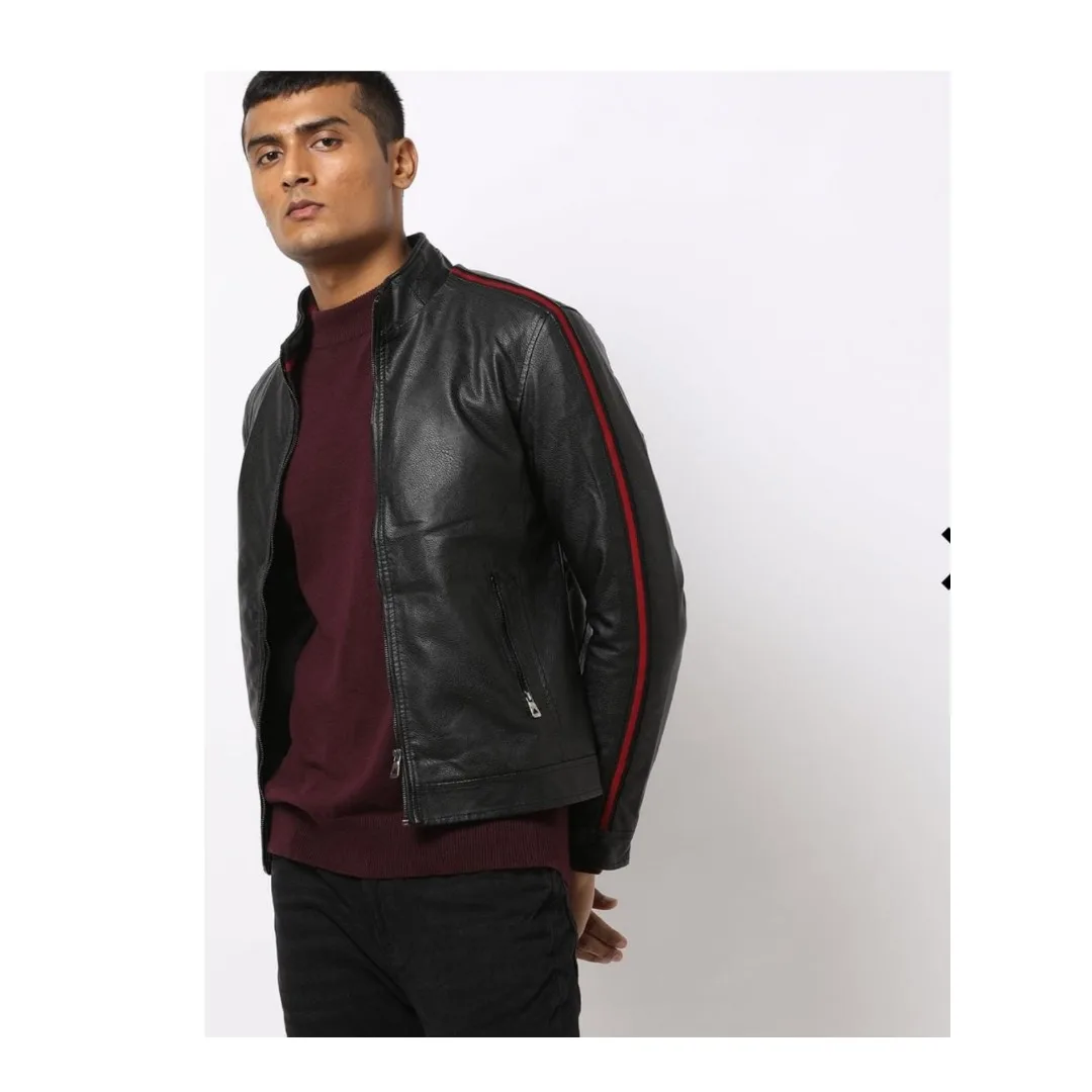 leather jacket jumper