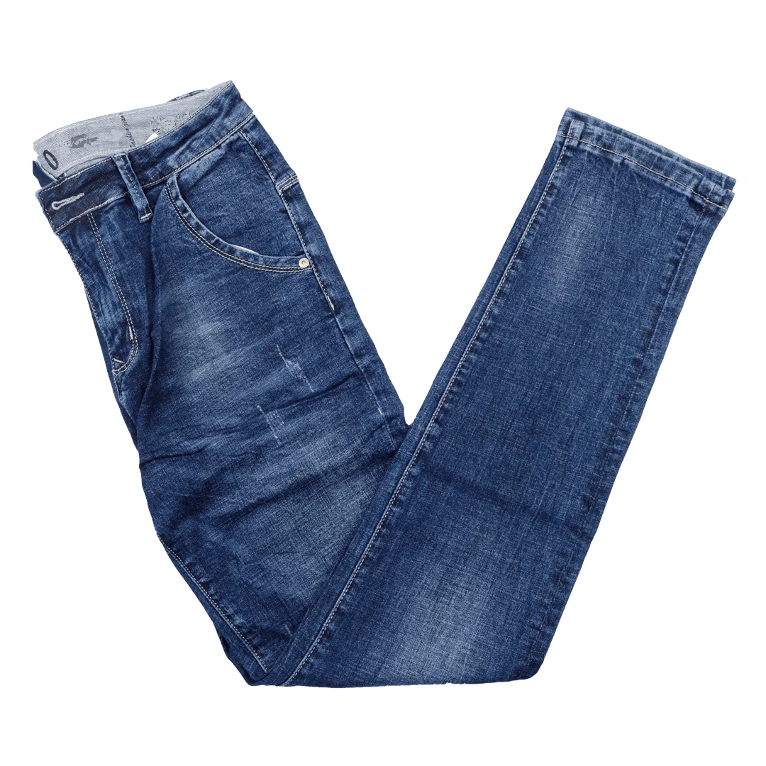 Hot Sale Jeans Young Men Cotton Elastic Straight Light Blue Regular ...