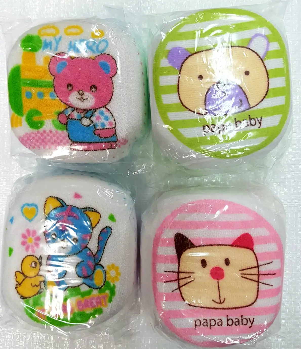 infant sponge body ball cute baby sponge cartoon printed terry