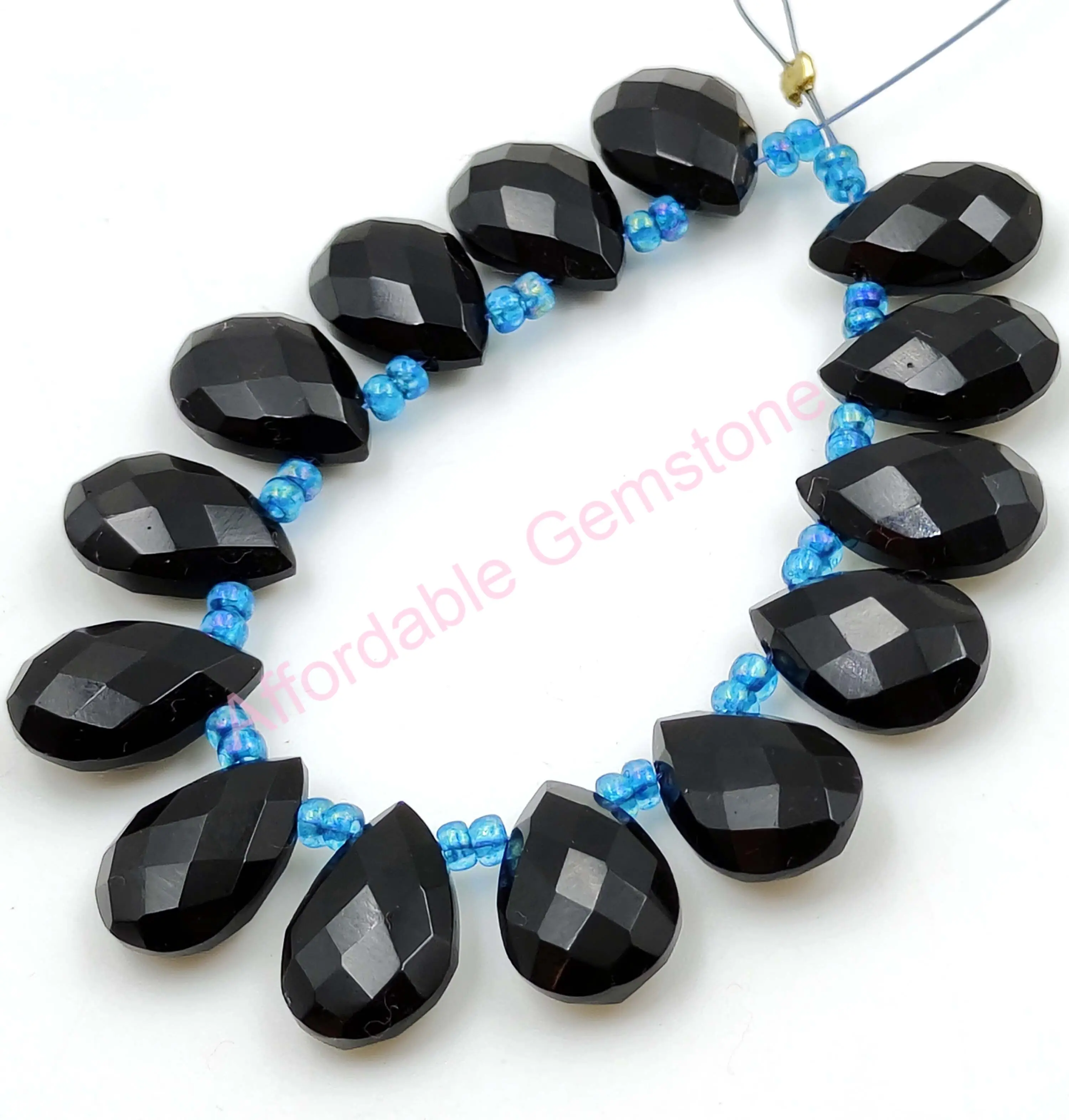 Natural Black Onyx Pear Shape Stone 