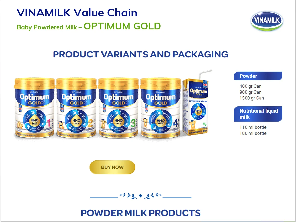 Baby Powdered Milk Vinamilk Optimum Gold Digest Well Grow