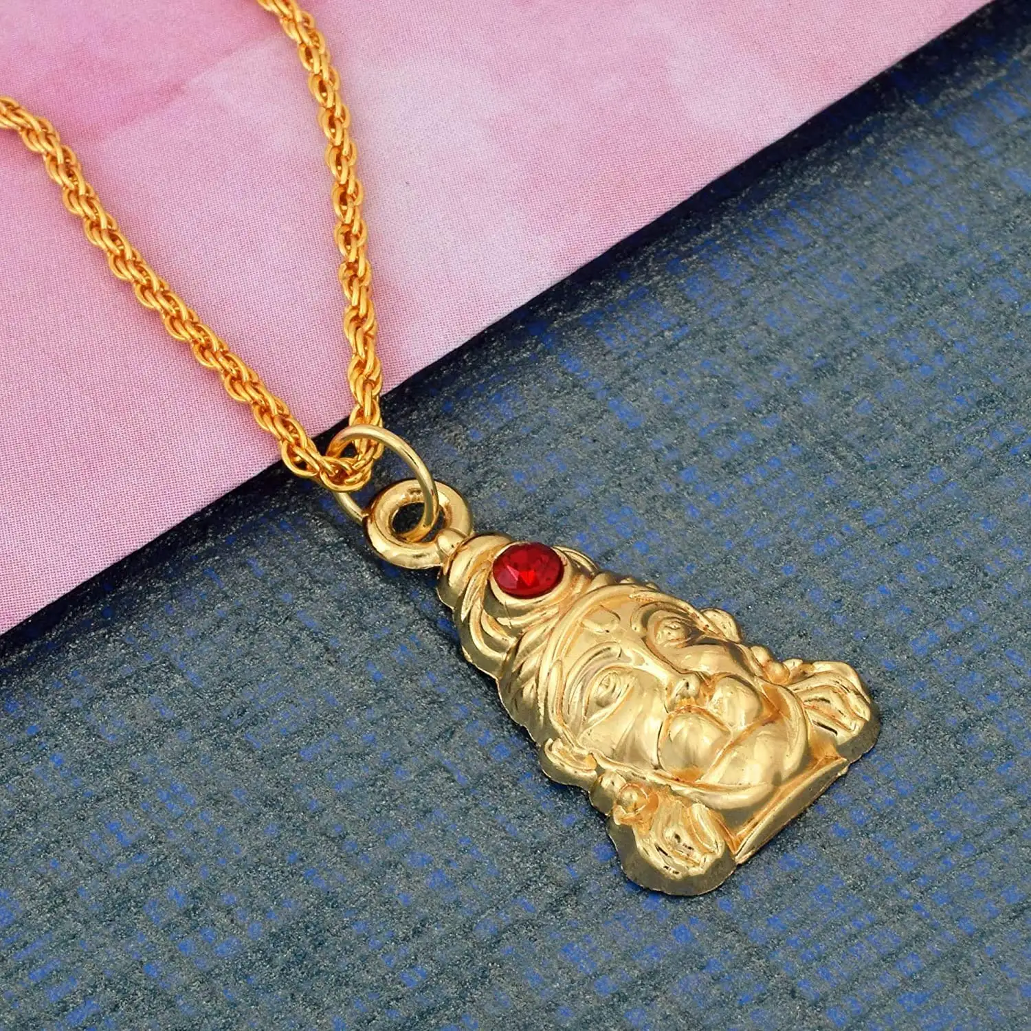 Gold Plated Cz Stud Veer Hanuman Face 
