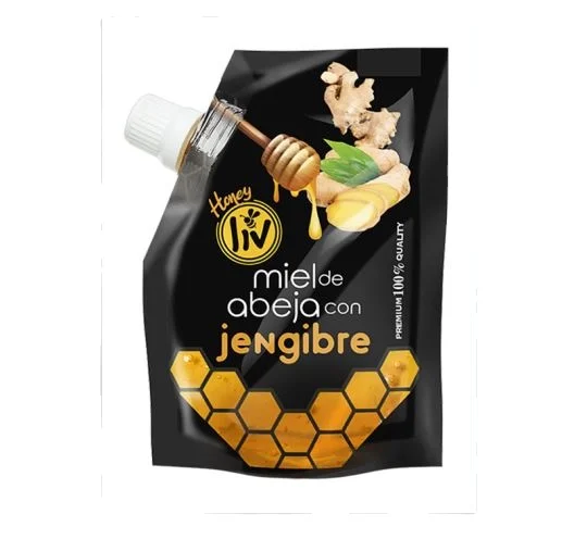 
Pure Honey bee with Ginger 150 grs in practical pouch with an aseptic dosing valve 