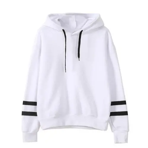 white and black striped hoodie
