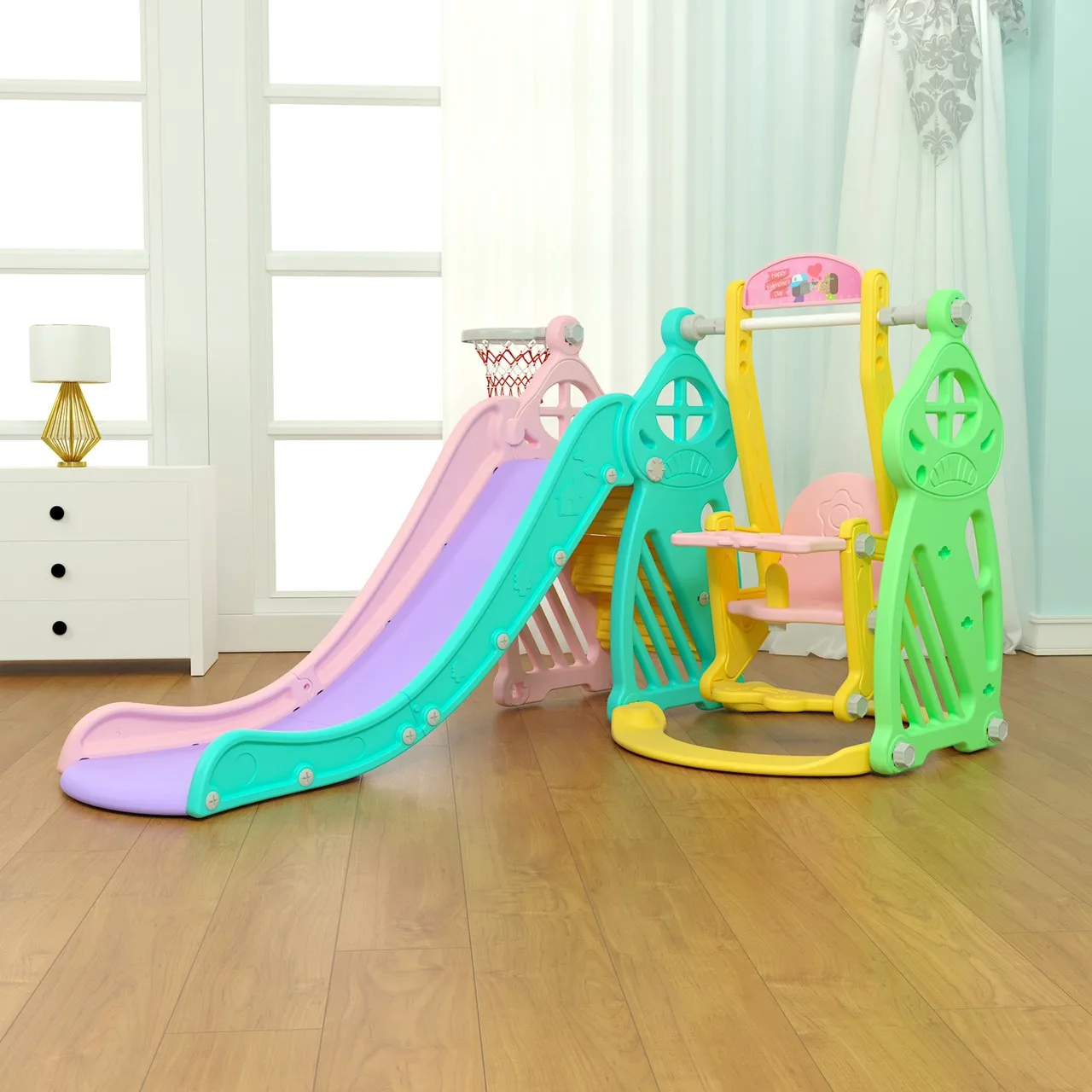 High Quality Kids Indoor Car Swing Set Slide Car Playground Wholesale