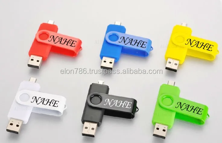 NAHE Double Port Promotion High-Speed Swivel 2 IN 1 Micro usb otg flash drive for smartphone - ANKUX.COM