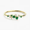 Emerald Hydro & White Cz Birthstone Simple Rings