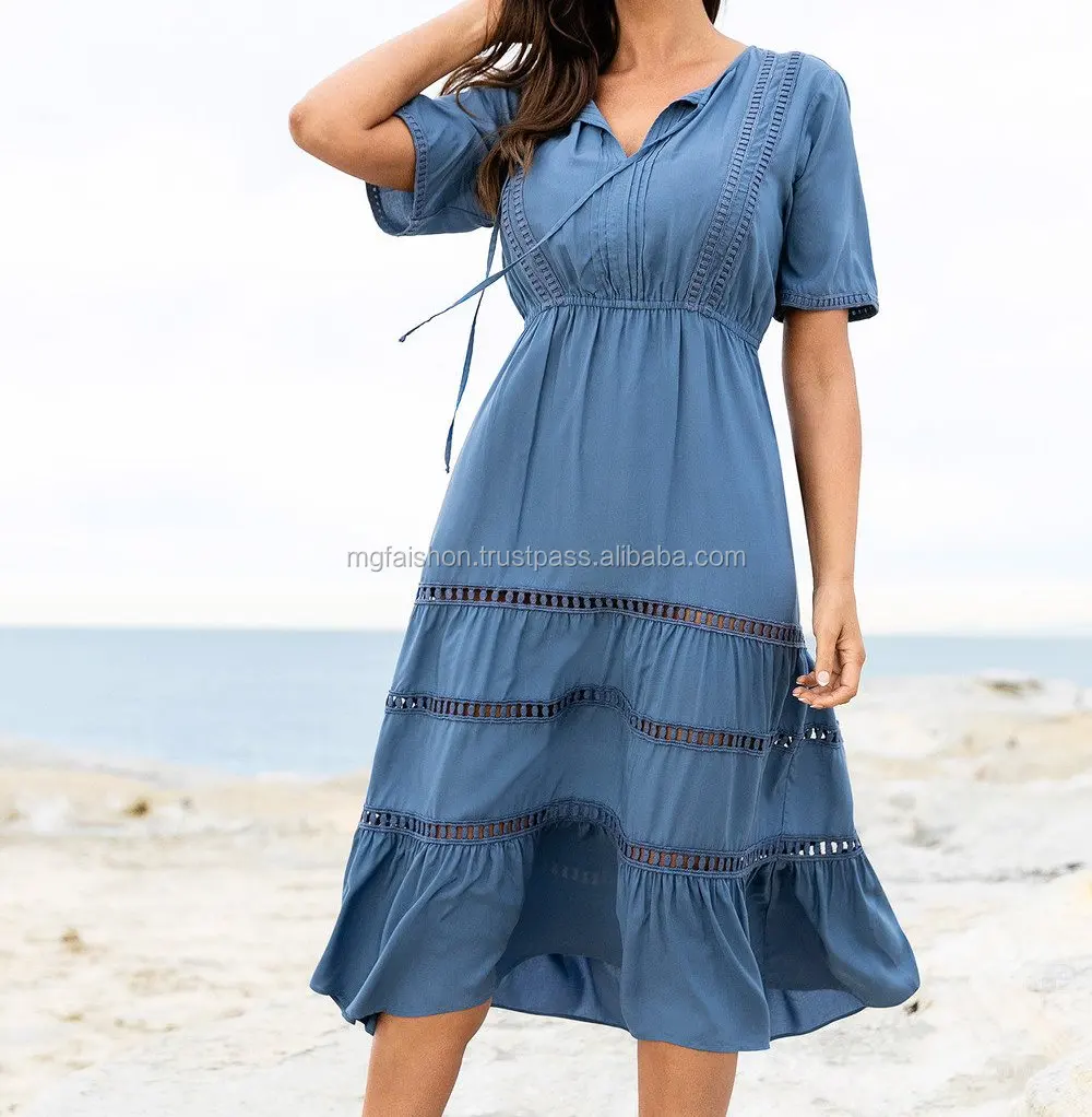Wholesale Women Clothing High Waist Ruffles Collar Short Sleeve Lace Mini One Piece Dress Buy Wrap Midi Dress New Fashion Dress Sissy Sexy Dress Product On Alibaba Com