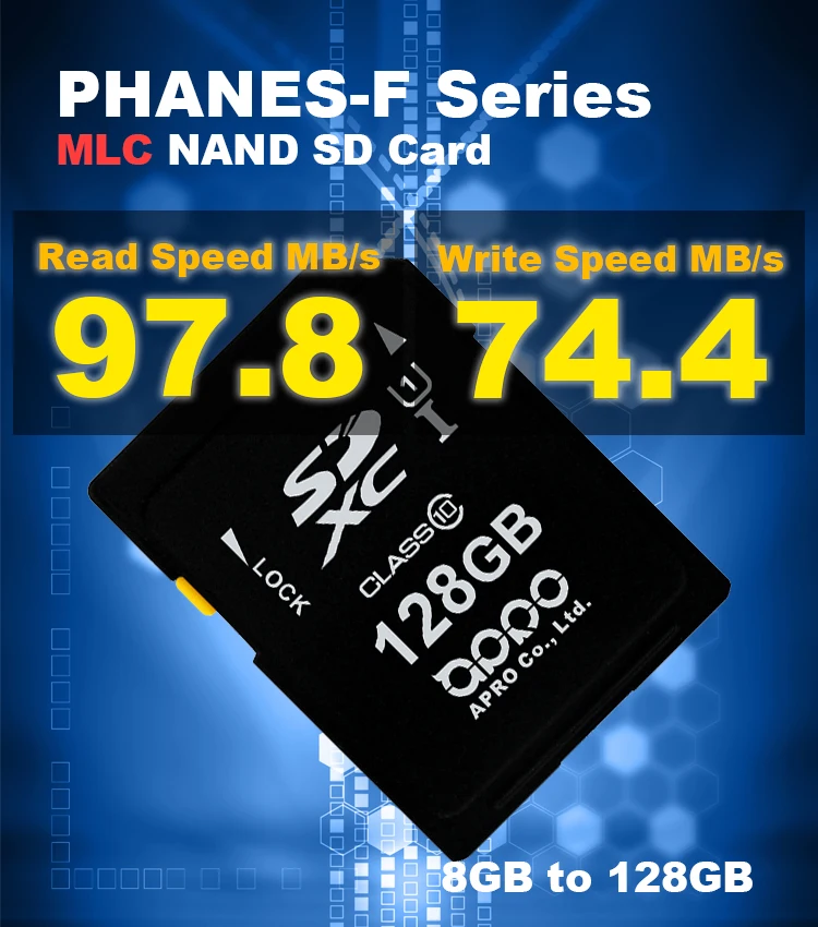 APRO High Performance MLC 8GB to 128GB PHANES F Series Industrial Secure Digital (SD) Card for Handheld Device POS laptop DVR PC - ANKUX.COM