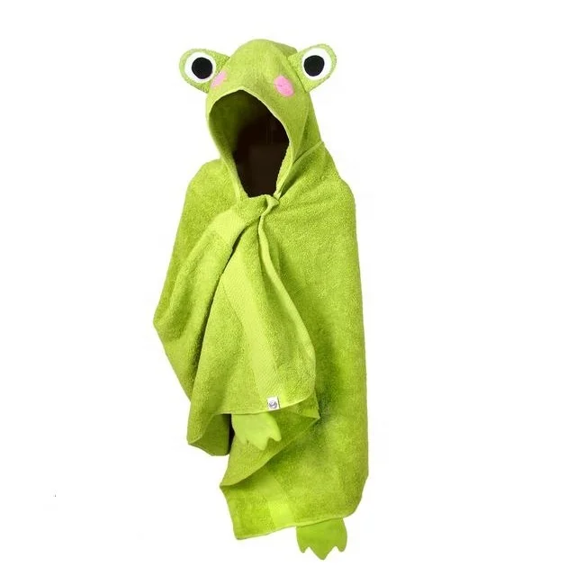 Bright Green Color Frog Face Hooded New Born Baby And Toddler Towels Buy Baby Bath Towels