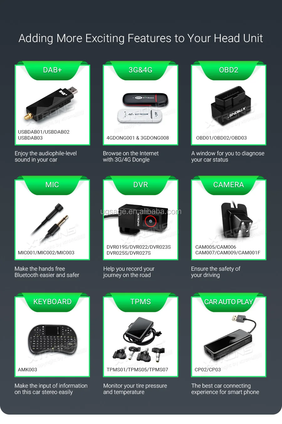 Xtrons 7" 2din Touch Screen Android 10.0 Car Gps Navigation For