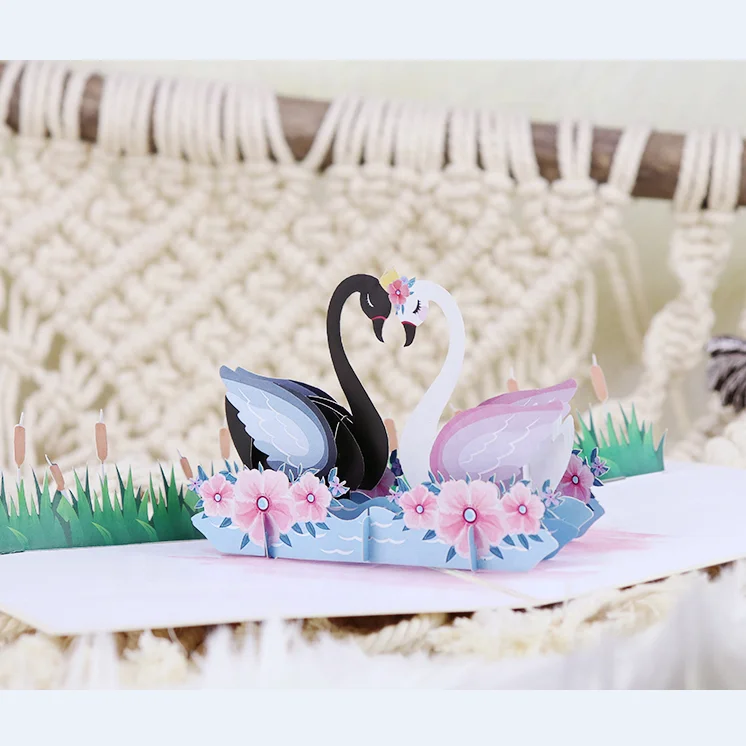3D pop up flamingo card handmade postcards laser cut greeting cards SU